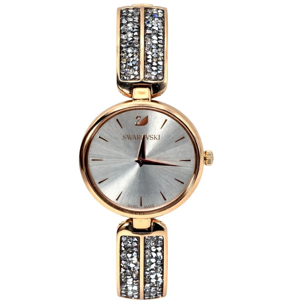Swarovski Women’s Rose Gold Crystal Bracelet Watch Swiss Made Quartz Dress Watch